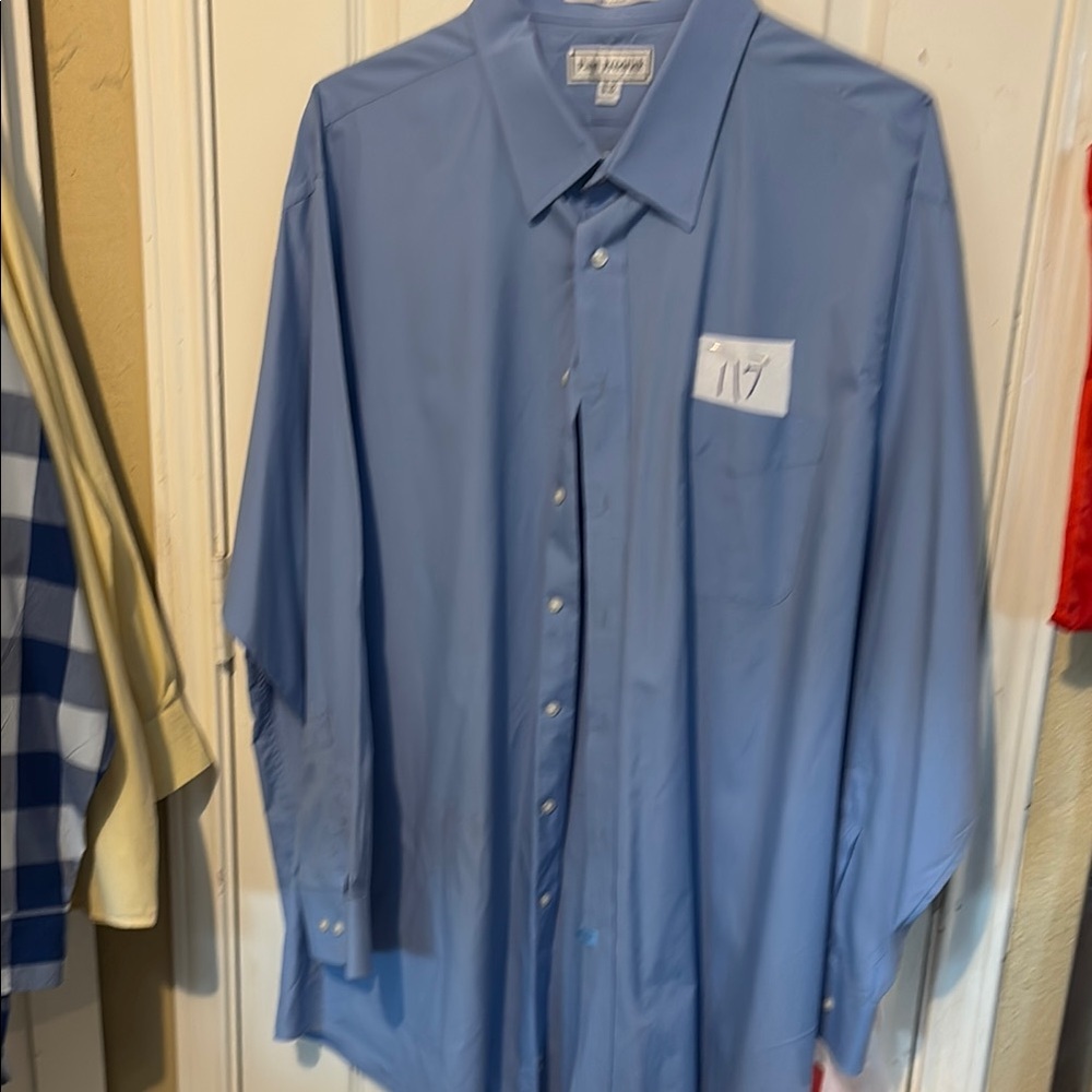Paul Fredrick Men's Blue Dress Shirt